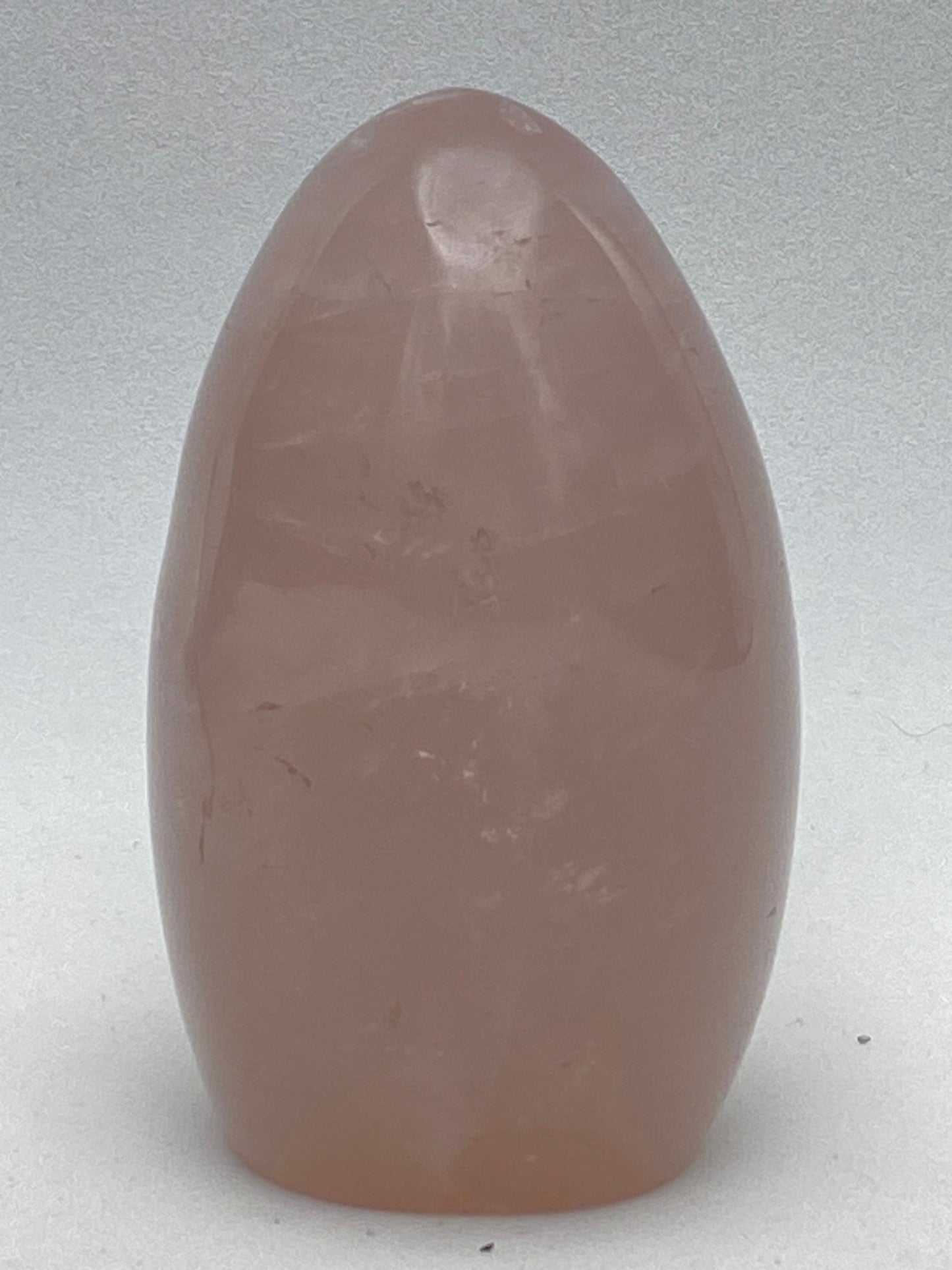 Polished rose quartz - free standing