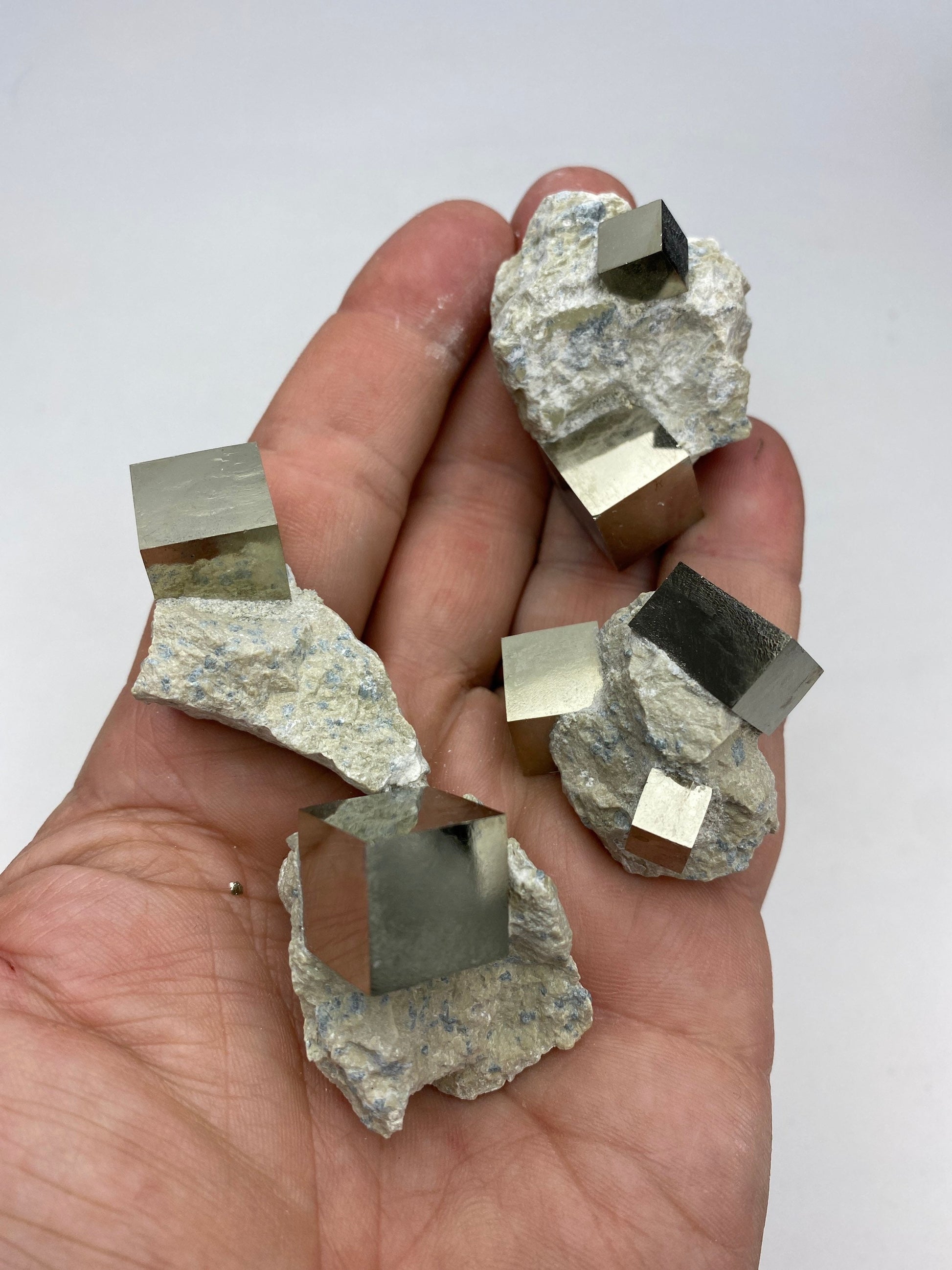 Small Pyrite cube crystals in Matrix from Navajun Spain