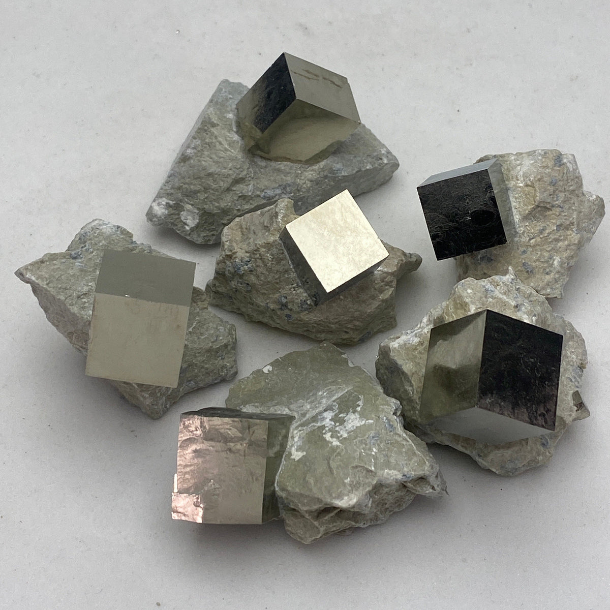 Medium Pyrite cube crystals from Navajun Spain