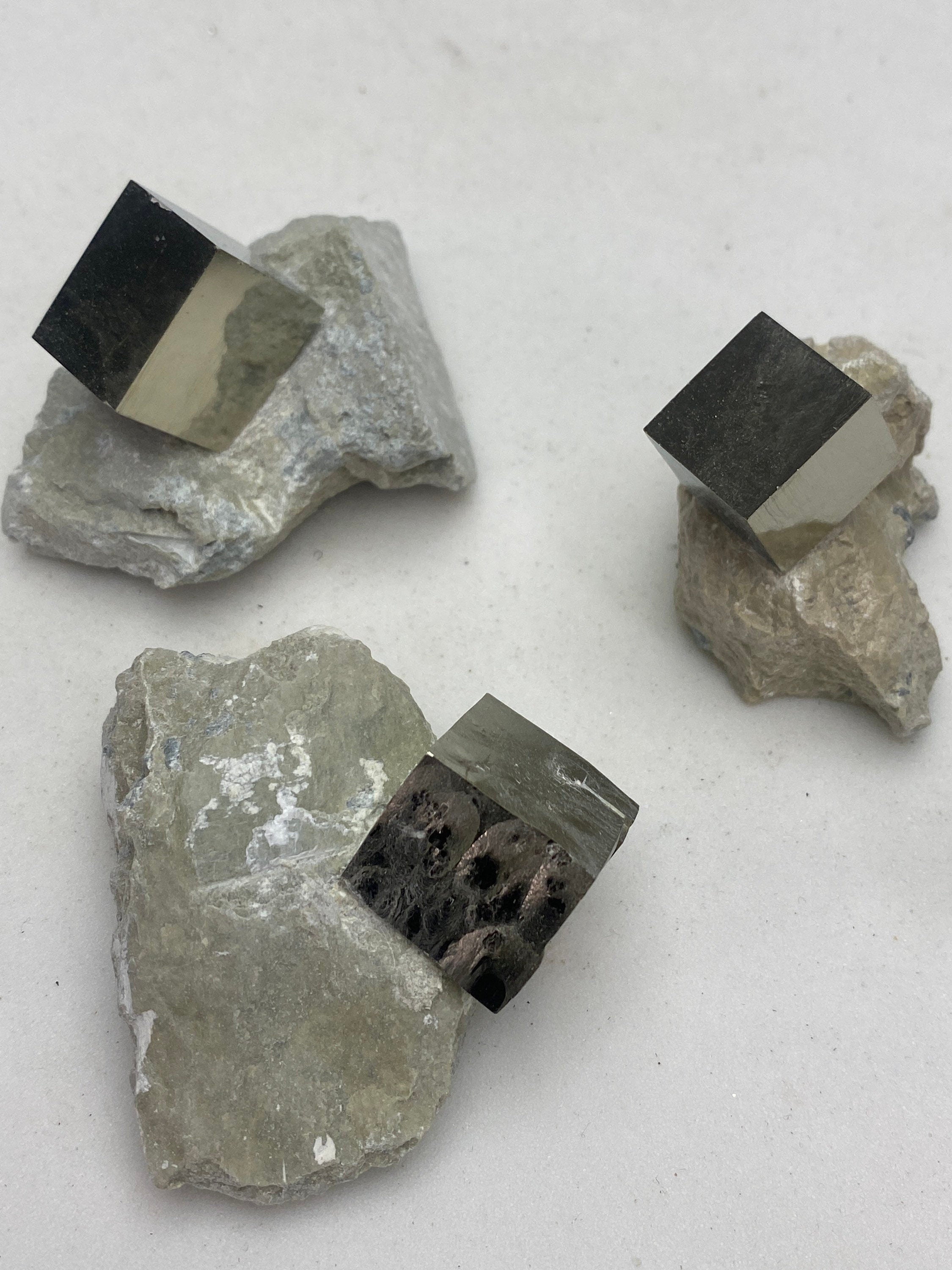 Medium Pyrite cube crystals from Navajun Spain