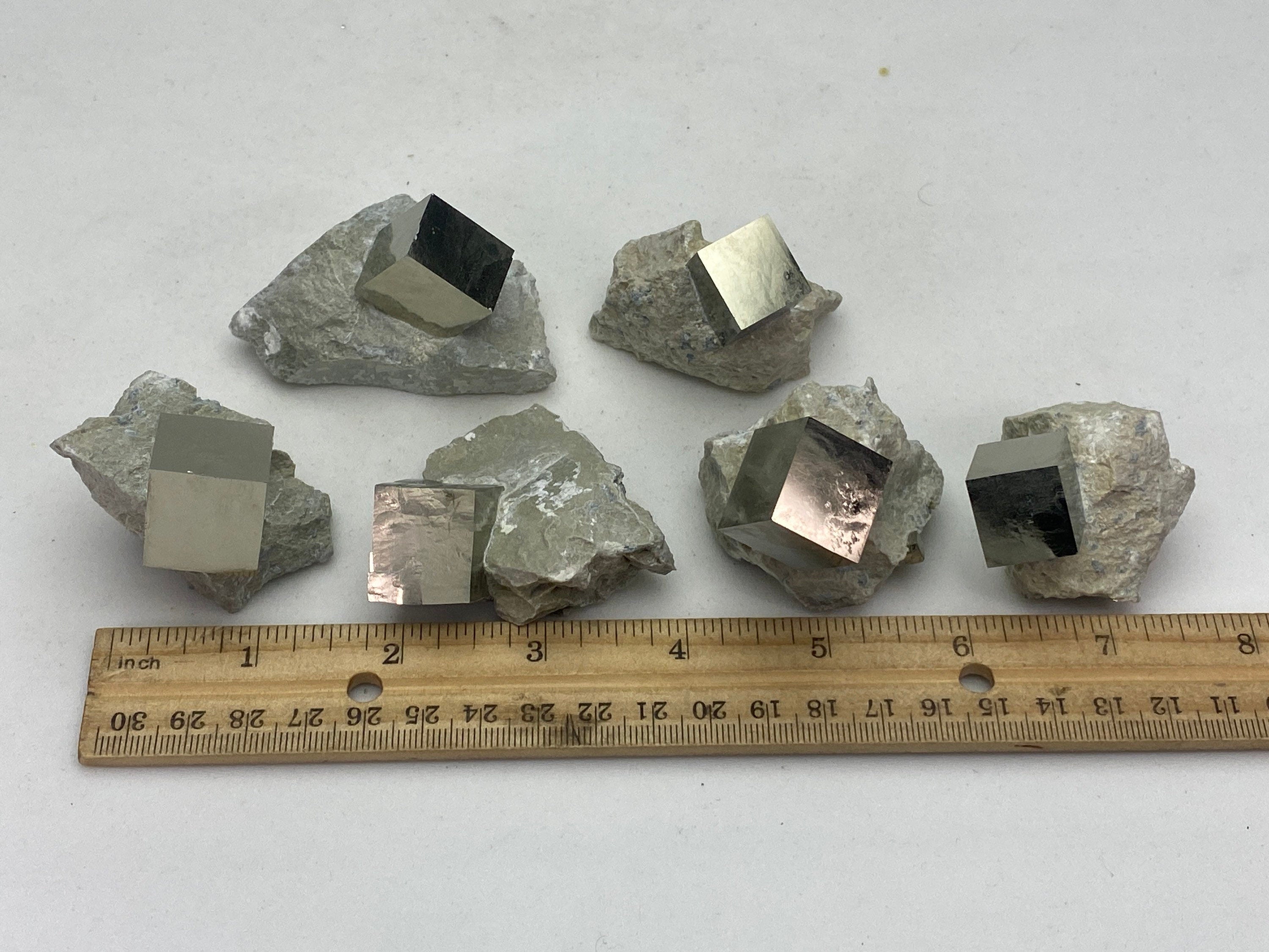 Medium Pyrite cube crystals from Navajun Spain