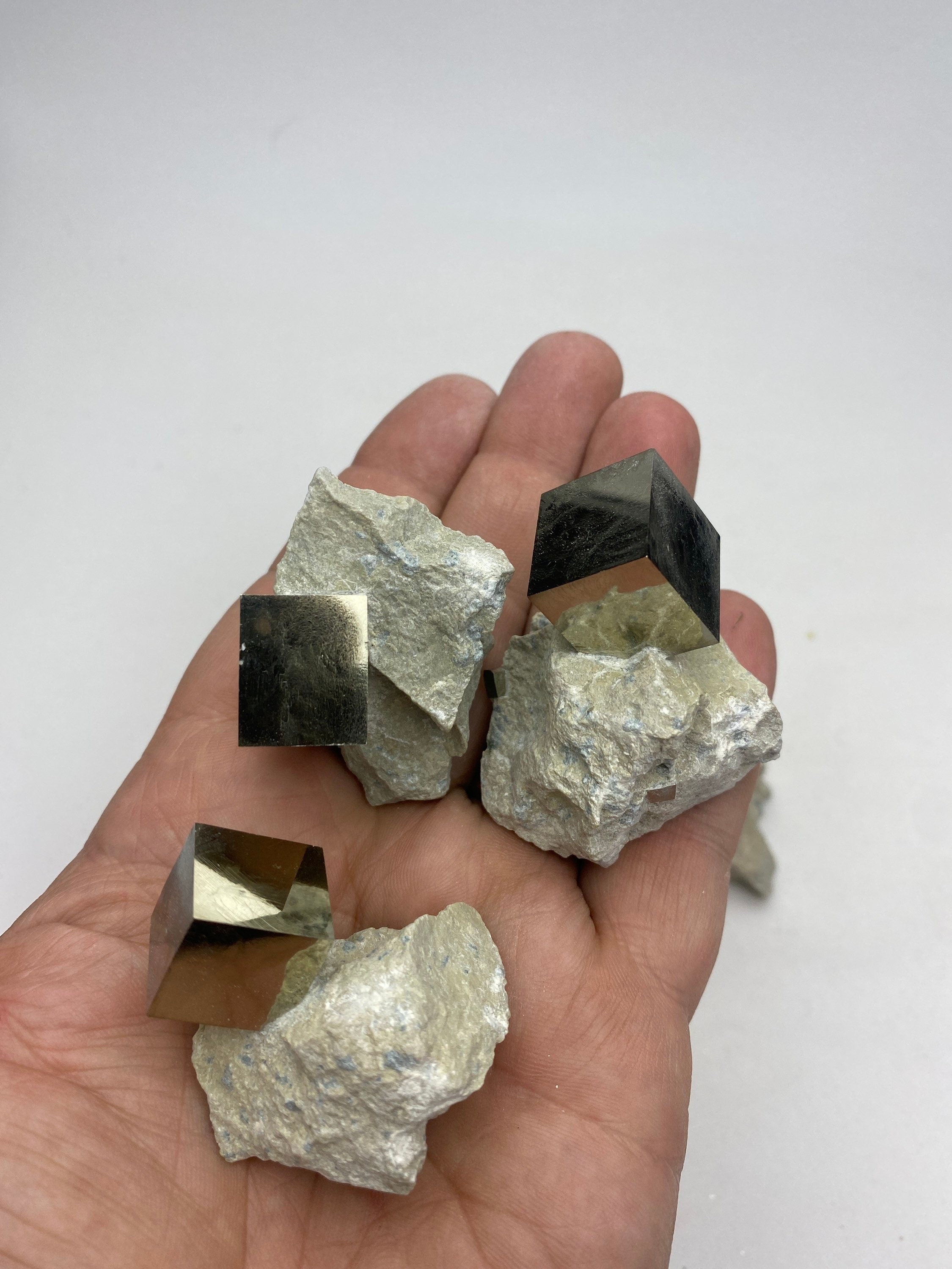 Medium Pyrite cube crystals from Navajun Spain