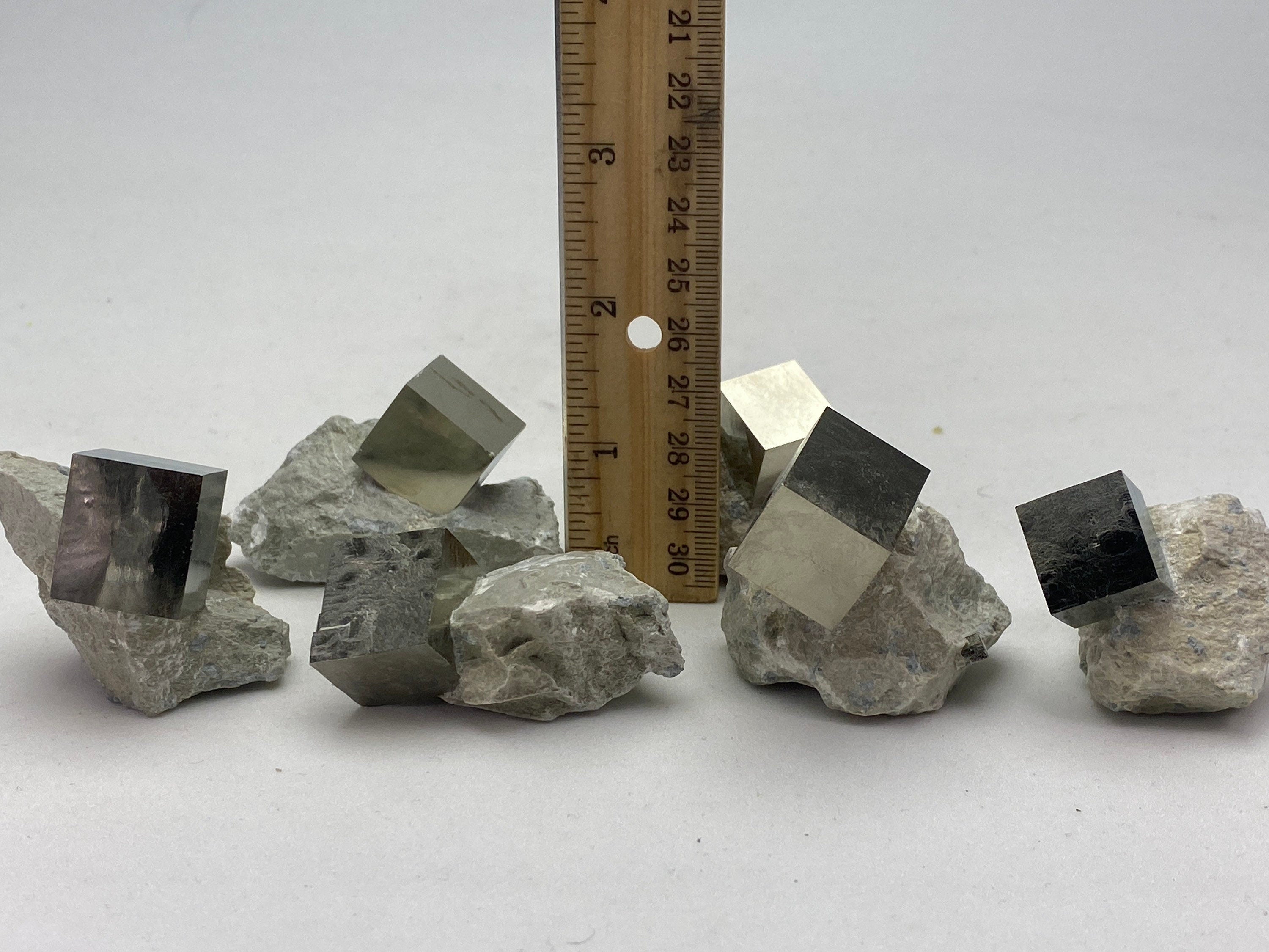 Medium Pyrite cube crystals from Navajun Spain