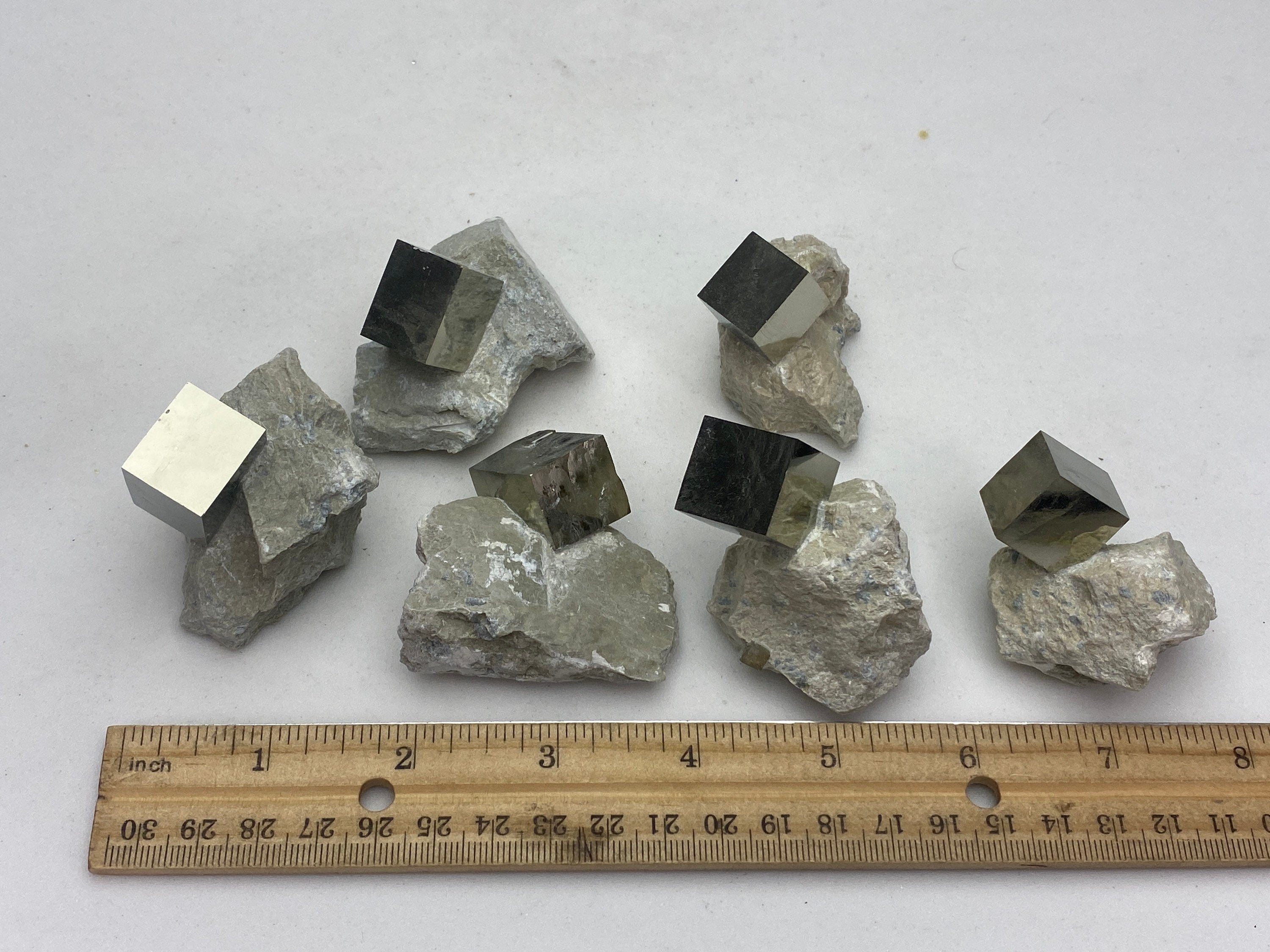 Medium Pyrite cube crystals from Navajun Spain