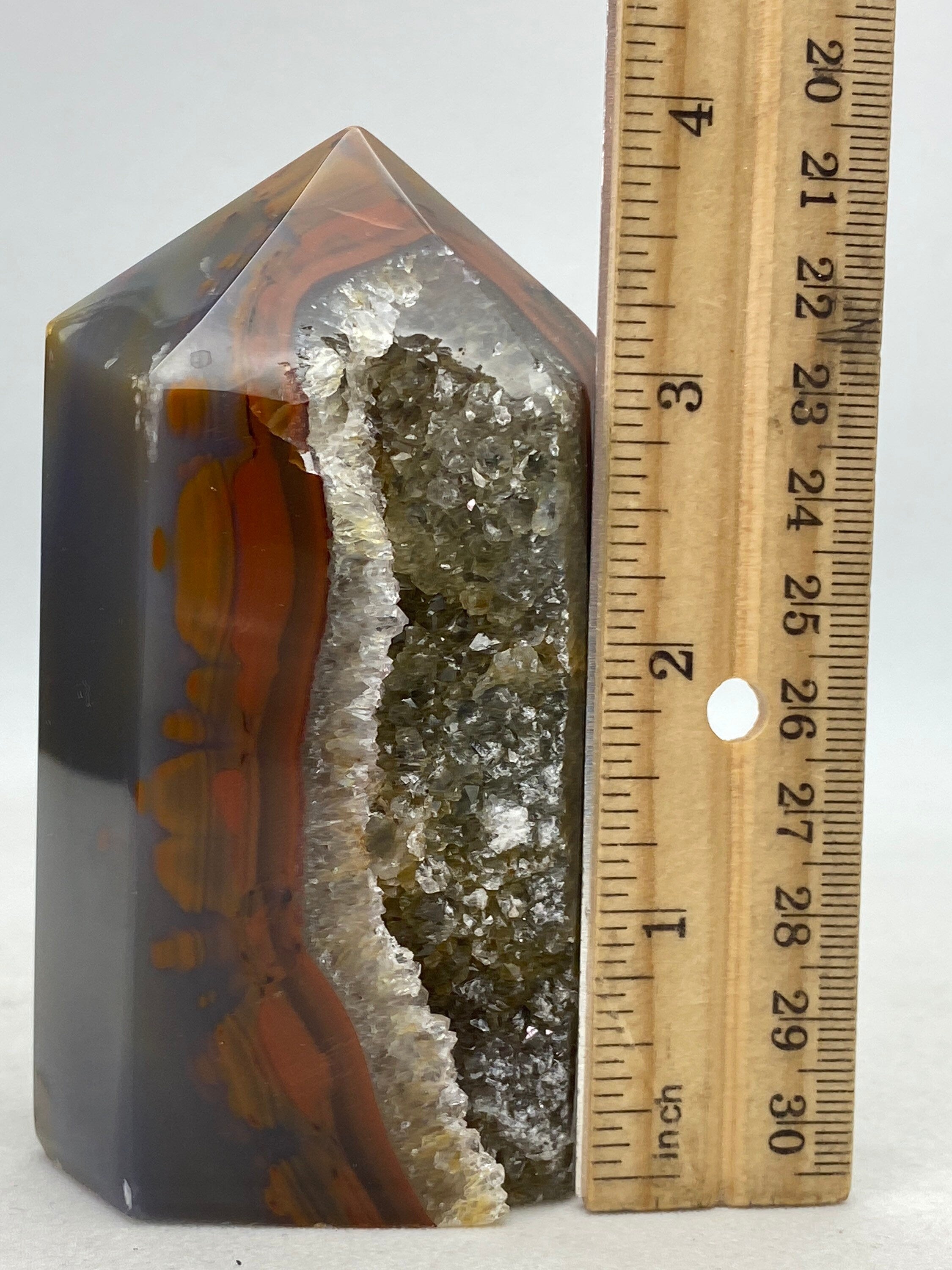 Agate geode obelisk