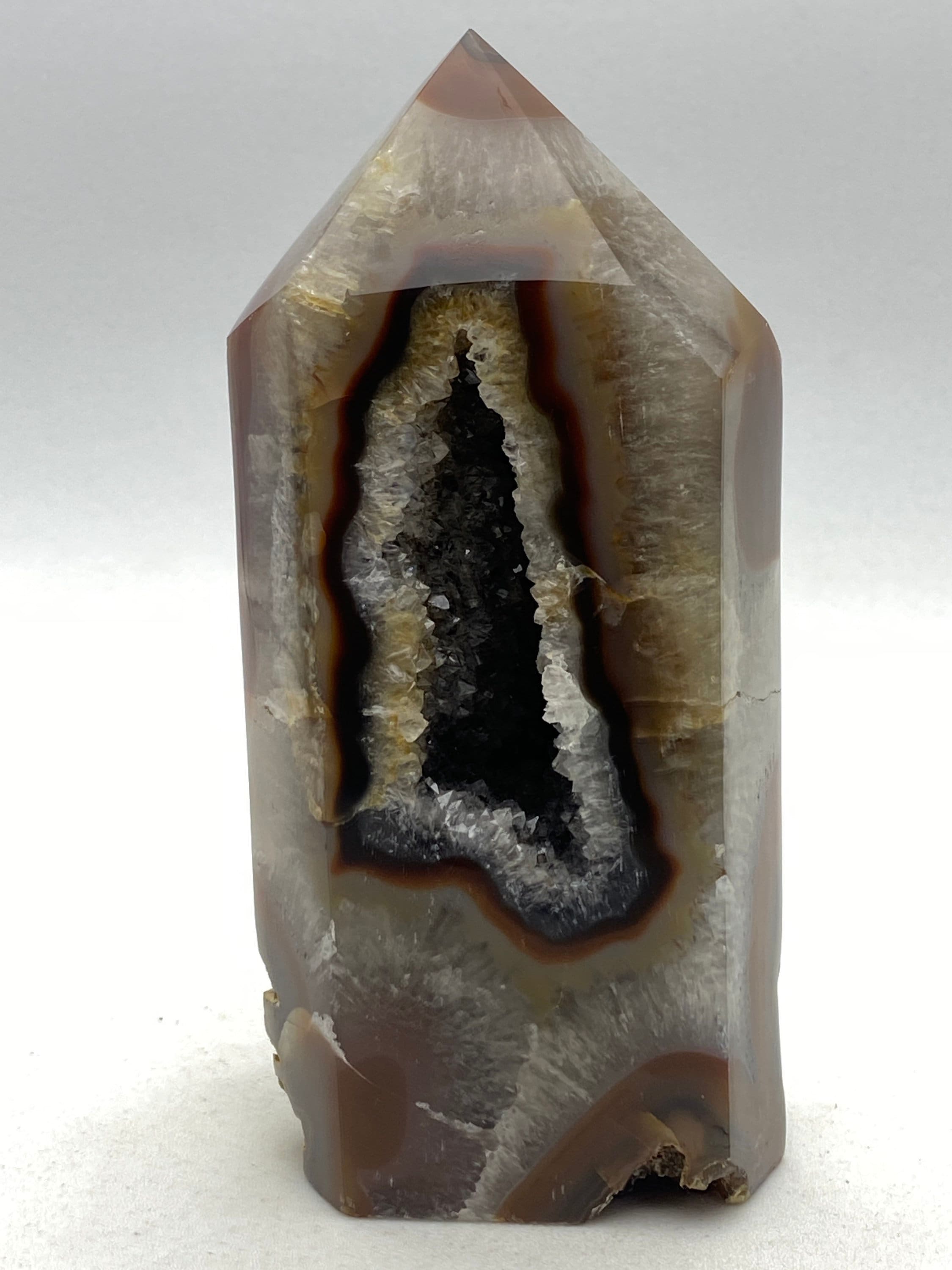 Agate geode obelisk