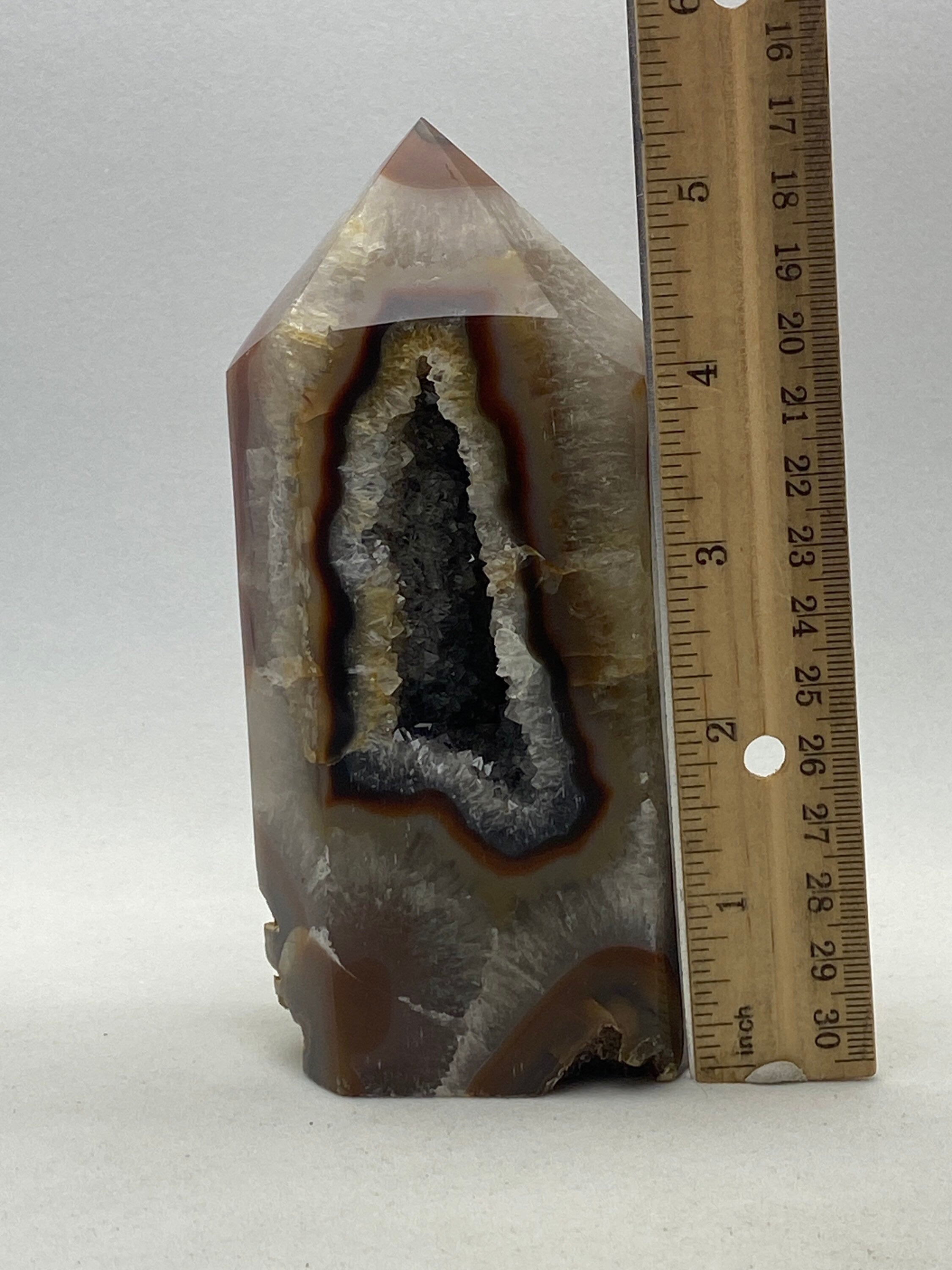 Agate geode obelisk