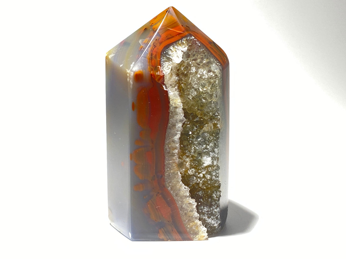 Agate geode obelisk