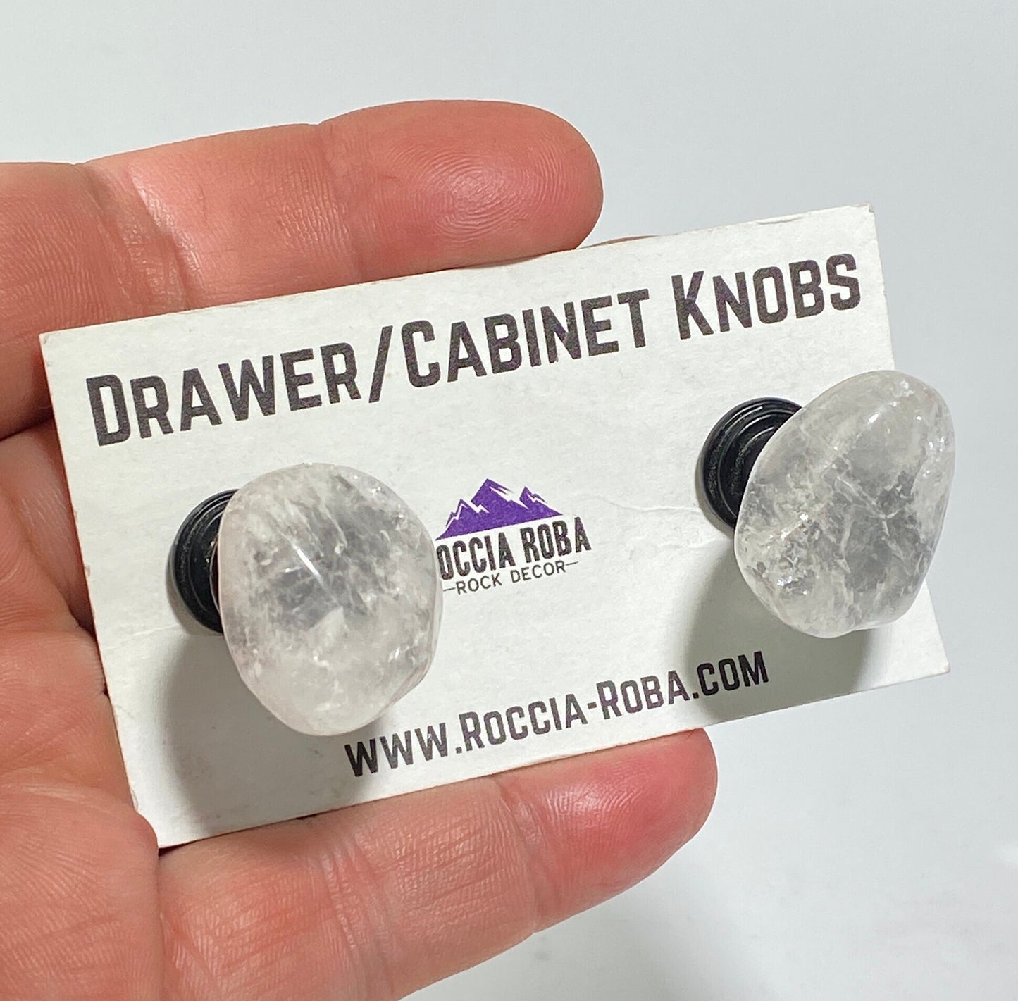 Tumbled quartz drawer cabinet rock knobs