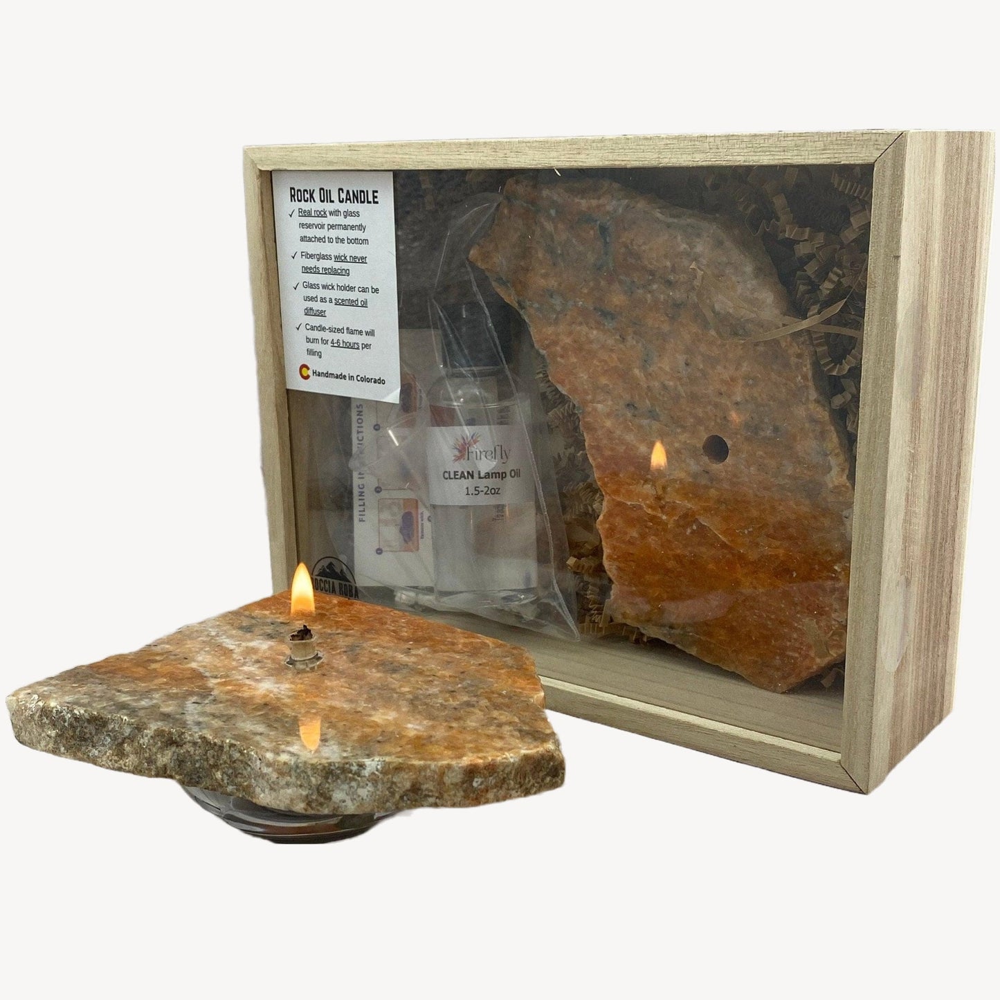 Rock Candle Gift Box - orchid calcite