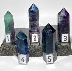 Rainbow fluorite crystal obelisk