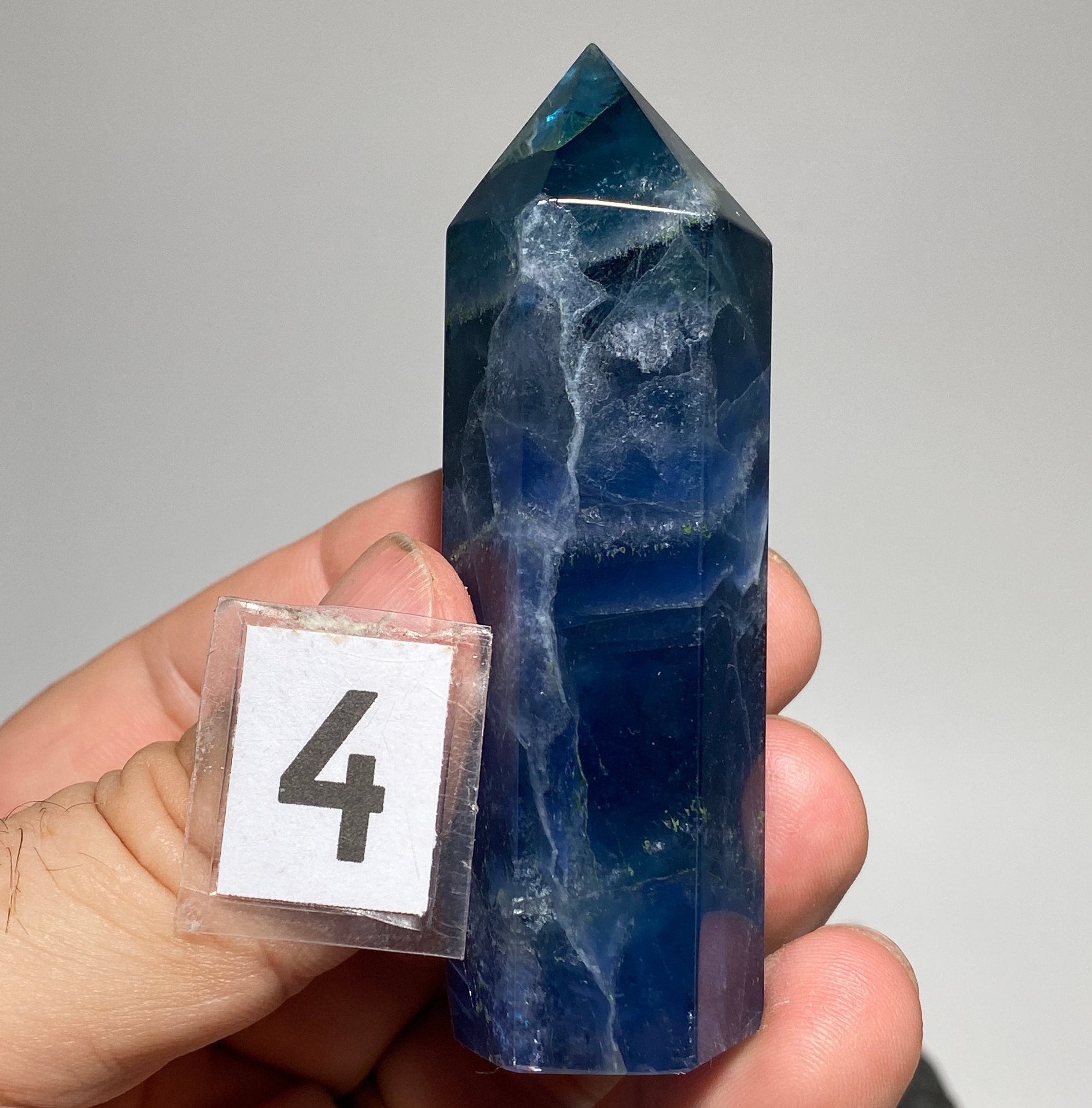 Rainbow fluorite crystal obelisk