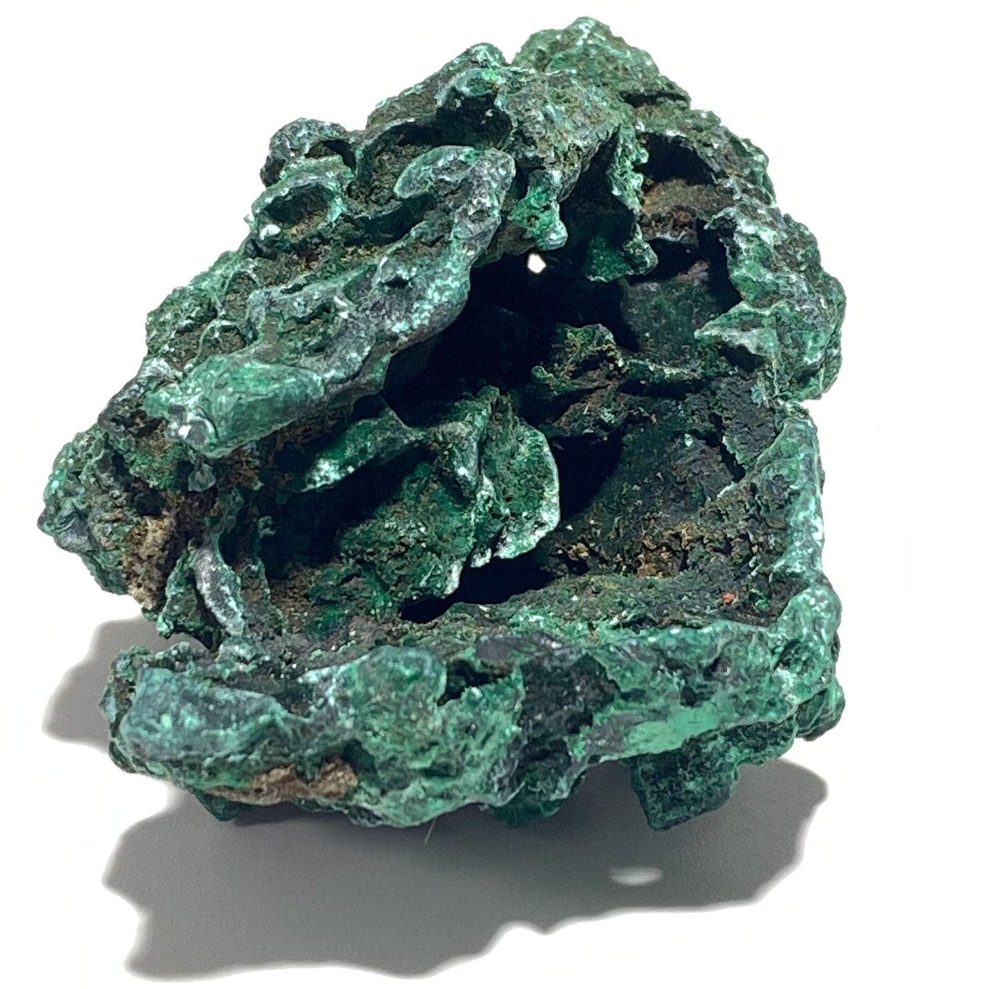 Raw, Fibrous Malachite