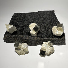 Small Pyrite cube crystal in Matrix from Navajun Spain | pyrite crystal, fools gold crystal, cubic pyrite specimen, iron sulfide, rock lover