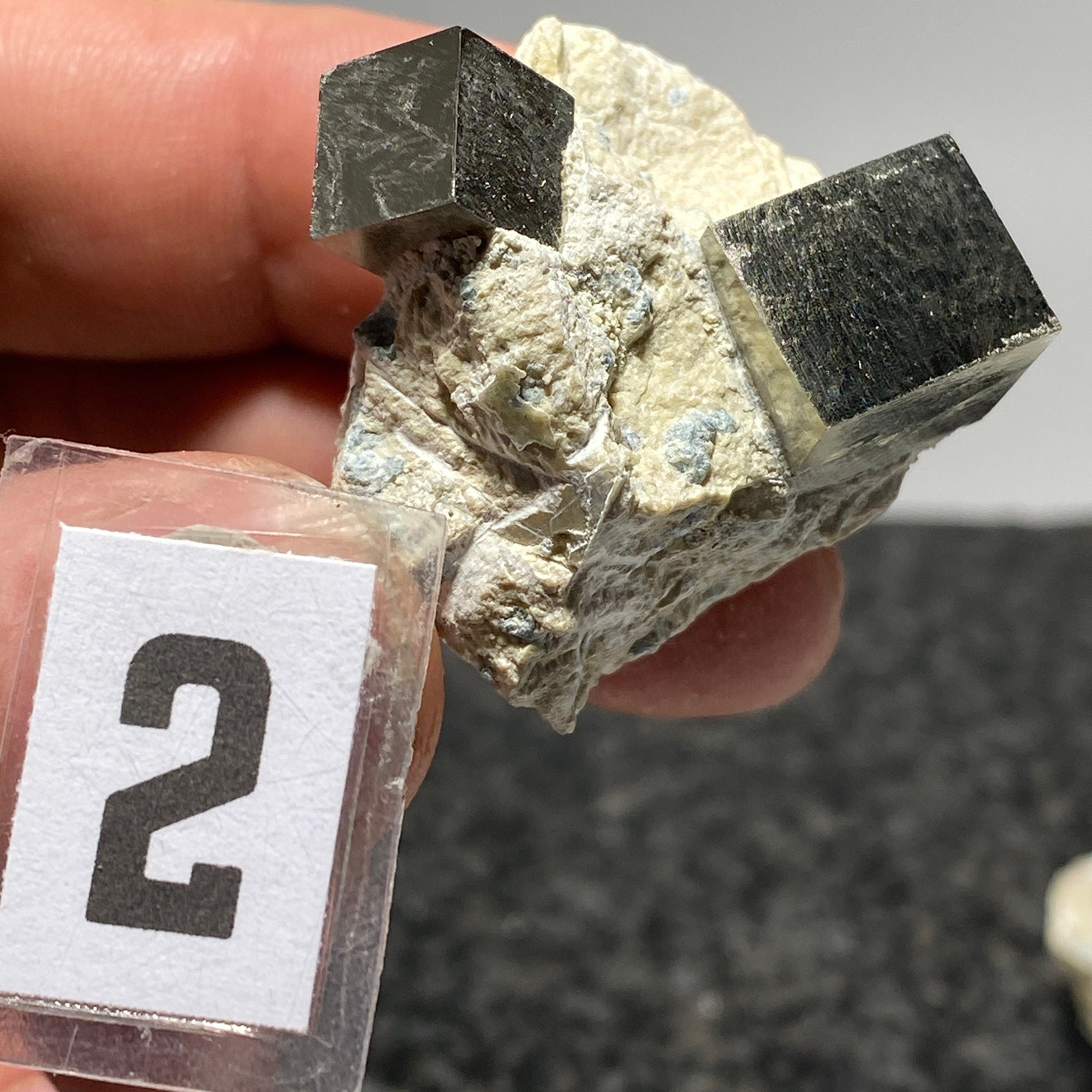 Small Pyrite cube crystal in Matrix from Navajun Spain | pyrite crystal, fools gold crystal, cubic pyrite specimen, iron sulfide, rock lover