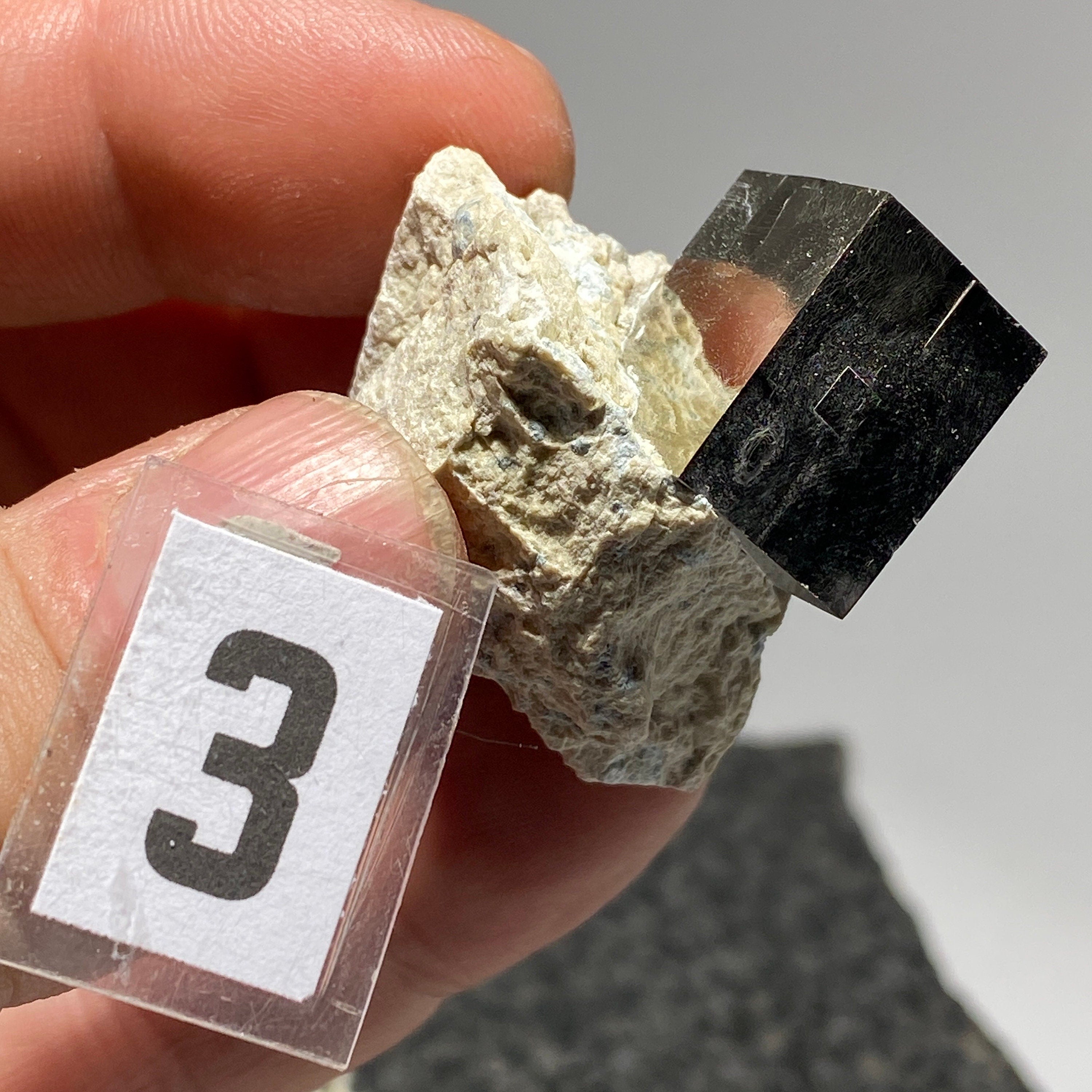 Small Pyrite cube crystal in Matrix from Navajun Spain | pyrite crystal, fools gold crystal, cubic pyrite specimen, iron sulfide, rock lover