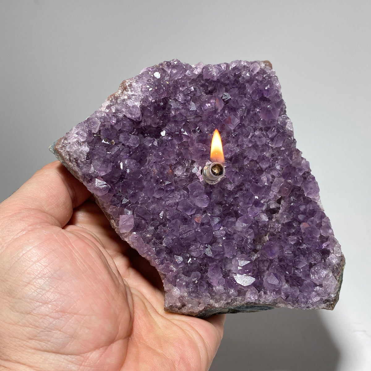 Rock oil candle, Amethyst geode