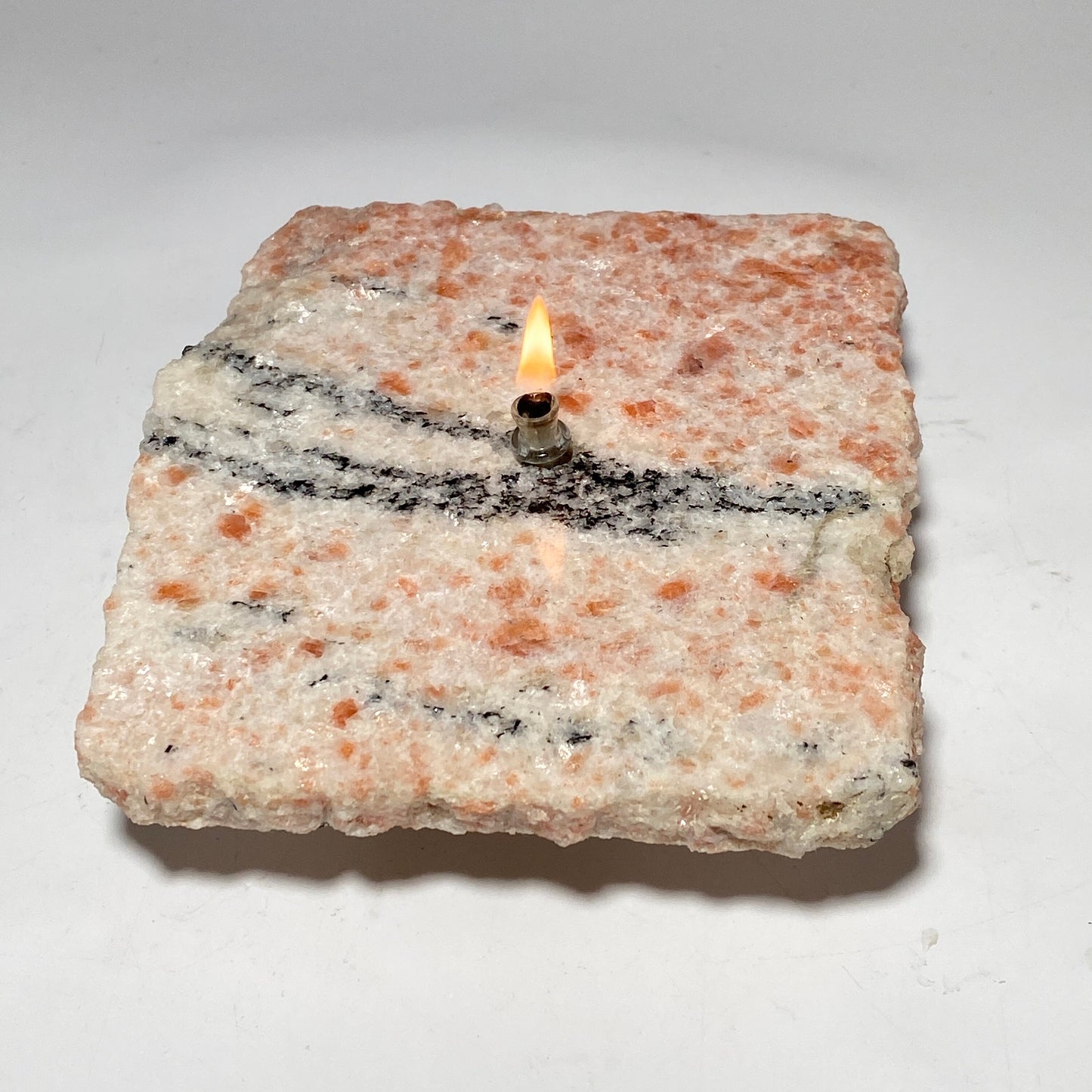 Rock Candle gift box - Sunstone | agate oil candle, rustic decor, rock or candle lover gift, table centerpiece, stone oil candle