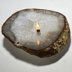 Thick Agate Slab Rock Candle