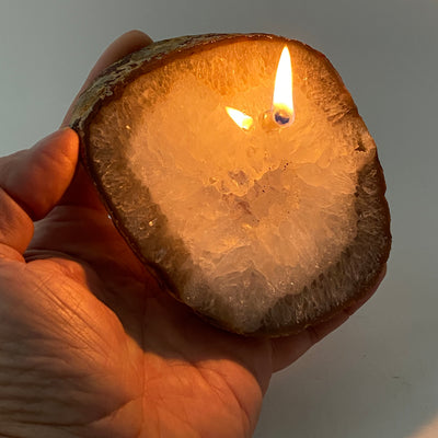 Thick Agate Slab Rock Candle