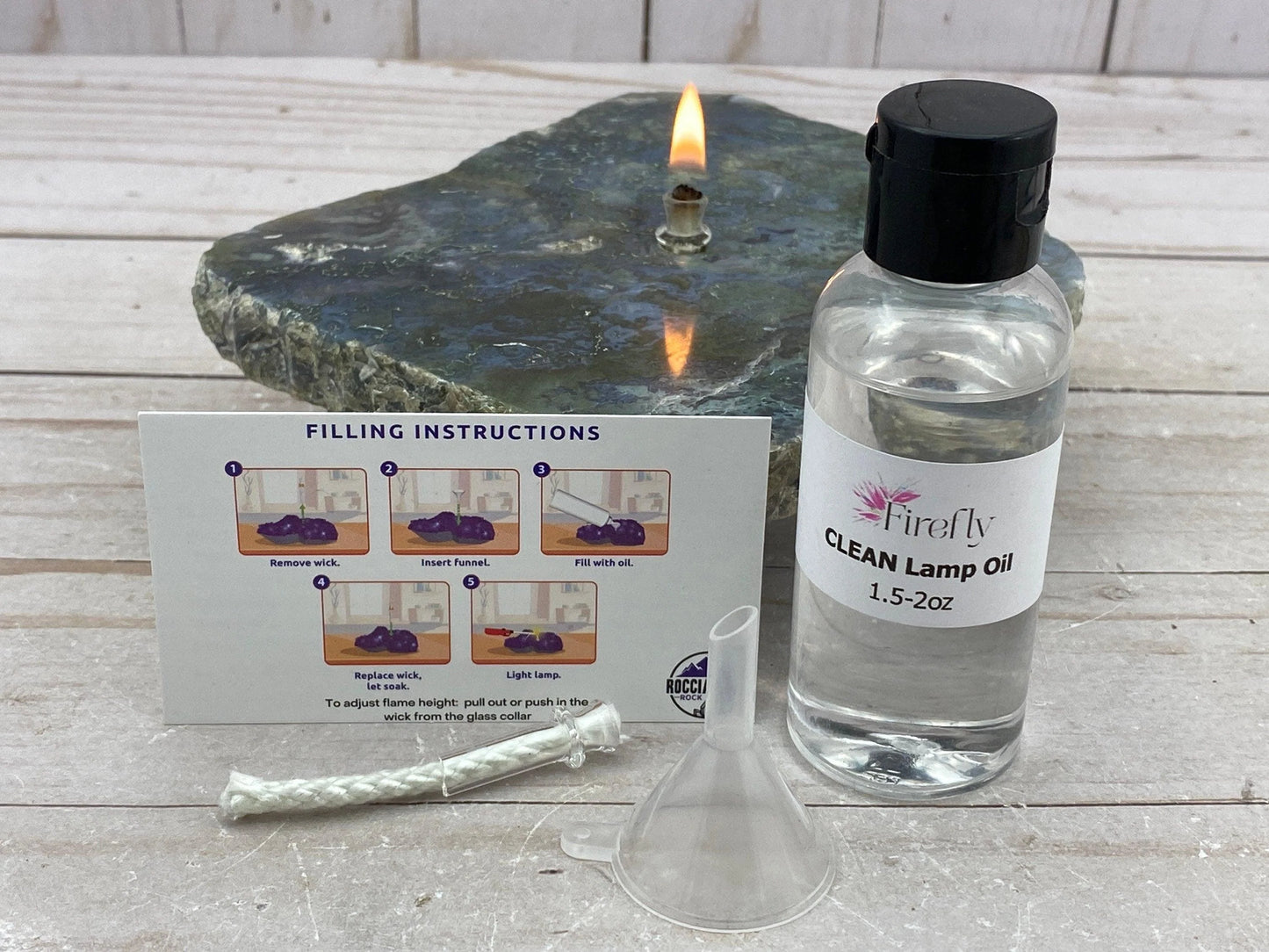 Rock Candle Gift Box - moss agate - RocciaRoba