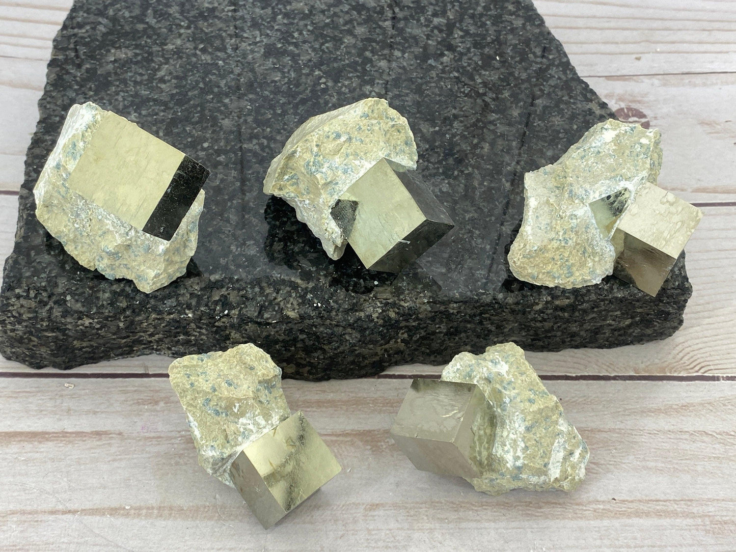 Small pyrite cube crystals from Navajun Spain - RocciaRoba